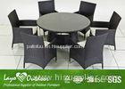 All Weather Deck And Patio Furniture Dining Sets With Clear Tempered Glass Top Table