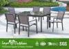 Narrow Extendable Dining Table Set And 6 Chairs Weather Proof Aluminium Garden Furniture