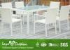 Aluminium Outdoor Dining Settings White 8 Person Patio Dining Set Moisture - Proof Feature