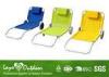 Comfortable Iron Sun Loungers Folding Beach Chair With Wheels / Pad