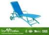 Black Aluminium Patio Sun Loungers Outdoor Chaise Lounge Chairs With Wheels Light Weight