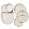 Oval plate Single-use eco-friendly Biodegradable sugarcane Food Tableware