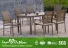 Outdoor Faux Wood Patio Furniture With Aremrest Backyard Dining Sets Alum Frame