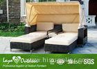Folding Awning Double Wide Chaise Lounge Indoor Rattan Sun Chairs Loungers Alum Frame