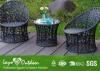 Small Pool Patio Furniture With PE Rattan Wicker Table Chairs Anti - Aging Feature