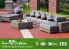 Contemporary Resin Wicker Outdoor Furniture Set With 1pc Double Corner Sofa 1pc Tea Table