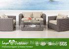 Water - Repellent Patio Outdoor Furniture 1+ 2 + 1 Rattan Sofa Set With Pillow