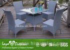 Square Casual Dining Furniture With Aluminium Frame / 5mm Glass Table Top