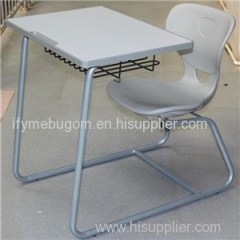H1074e Attached School Desk With Chair