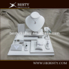 white leather jewelry display set