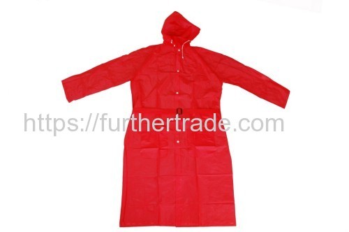 R-1056 RED PVC VINYL LONG RAIN LADIES WATERPROOF JACKETS