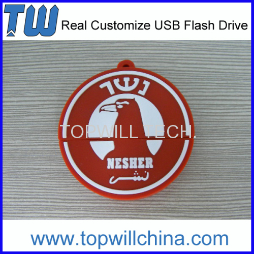 Round Badge PVC Design 64GB Usb Flash Drive