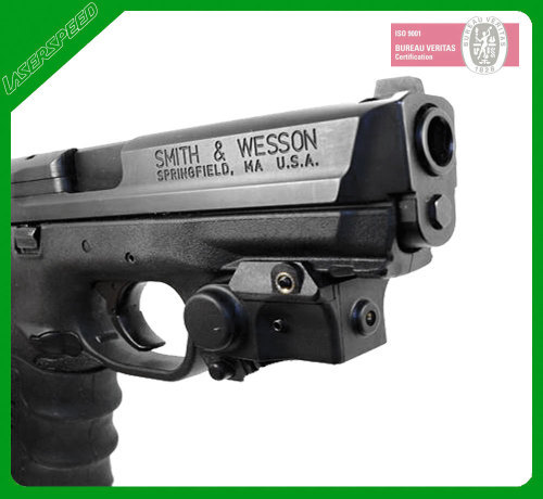 Subcompact green laser sight for guns