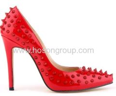 New style pointed toe high heel shoes with rivets