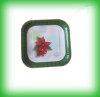 cast iron painted enamel square plate