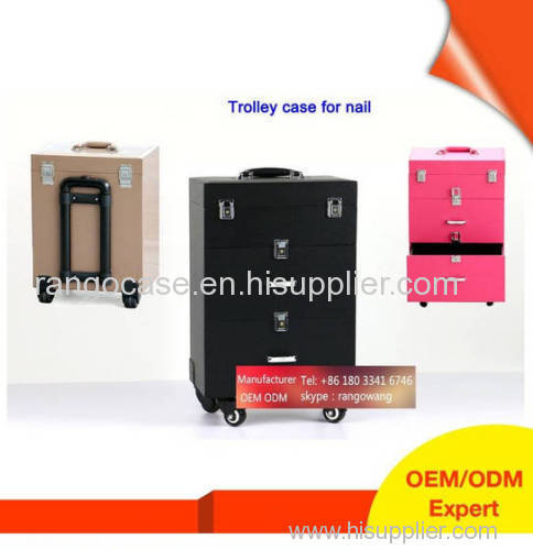 hot sale Trolley PVC nail polish carrying nail polish case storage