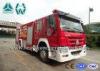 4X2 Howo Water Foam Fire Extinguisher Vehicle With Anti Slip Handrails