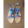 New style African Printed Fabric flat sandals
