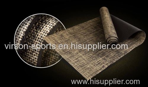 Custom wholesale pvc jute yoga mat eco friendly