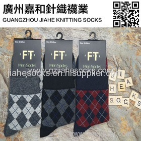 Mid Calf Argyle Business Men Socks Custom Design Cotton Socks