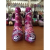 New style African printed fabric pointed toe high heel boots