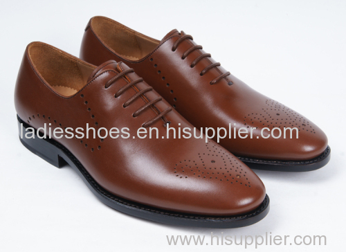 brown color flat business hollow out men shoes