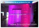 Pink Portable Inflatable Photo Booth Enclosure LED lighting 16 Colors