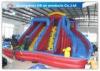 Exciting 3 Lanes Backyard Inflatable Water Slides With Swimming Pool