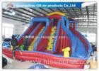 Exciting 3 Lanes Backyard Inflatable Water Slides With Swimming Pool