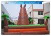 Outdoor Brown Mountain Inflatable Rock Climbing Wall For Teenagers Games