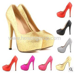 Round toe high heel party shoes