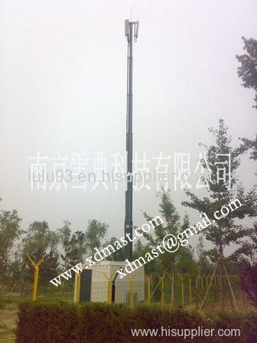 20m heavy duty telescoping communication antenna tower mast in shelter and mobile shelter antenna tower