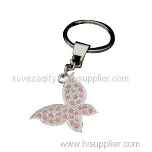 Rhinestones Key Ring Metal Butterfly Keychain