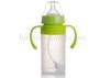 Customized Logo Silicone Glass Water Bottle With Feeding Nipple 240ml Shockproof