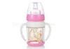 Wide Neck Glass Baby Bottle Anti-broken with Handle and Straw BPA free 150ml