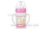 Wide Neck Glass Baby Bottle Anti-broken with Handle and Straw BPA free 150ml