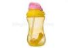 Arc Shape Baby Training Cup With Soft Straw Rope Double Color Handle BPA Free