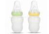 Customized Silicone Baby Feeding Bottle With Soft Anti Scald Spoon Wide Neck