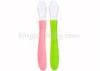 Soft Tipped Newborn Baby Feeding Spoon Flexible Food Grade With Loop Handles