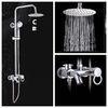 ABS Chrome Exposed Shower Mixer Kits Wall Mounted With Diverter