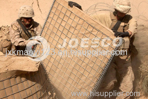 military sand wall/security barriers block escape routes for both firefighters and occupants/JOESCO 