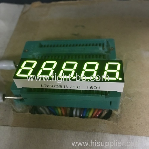 Super green 0.39inch 5 digit 7 segment led display common cathode for temperature control