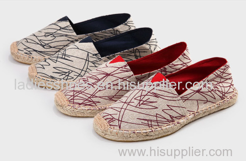 customed design line-soled canvas shoes for men