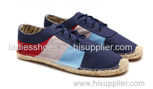 patch color navy espadrille men canvas shoes