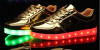 PU patent leather lace men casual shoes with led light