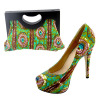 New African Printed Fabric Women Shoes With Matching Bags