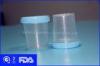 Transparent 4oz Plastic Sterile Urine Collection Cups with Light Blue Cover