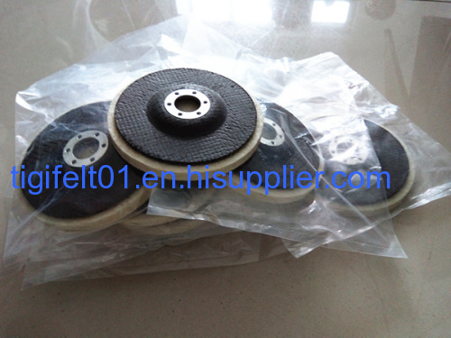 Wholesale price 100% wool felt wheels with fiberglass disc
