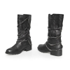 leather fashion flat women boots with chains