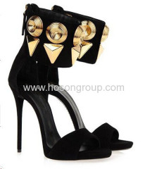 Fashion sequined ankle strap high heel sandals